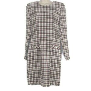 1980's Plaid Sheath Dress